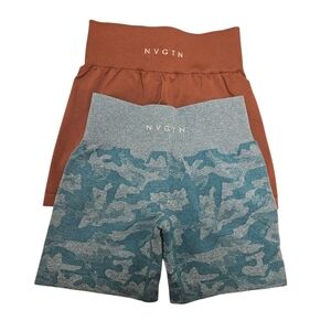 NVGTN Womans Workout Seamless Shorts Set